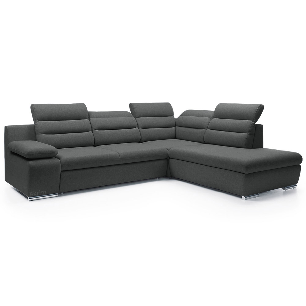 Sedací souprava GRECO | FUNKČNÍ LÁTKA | pravá | rozkládací + úložný prostor | tmavě šedá 97 | AKCE