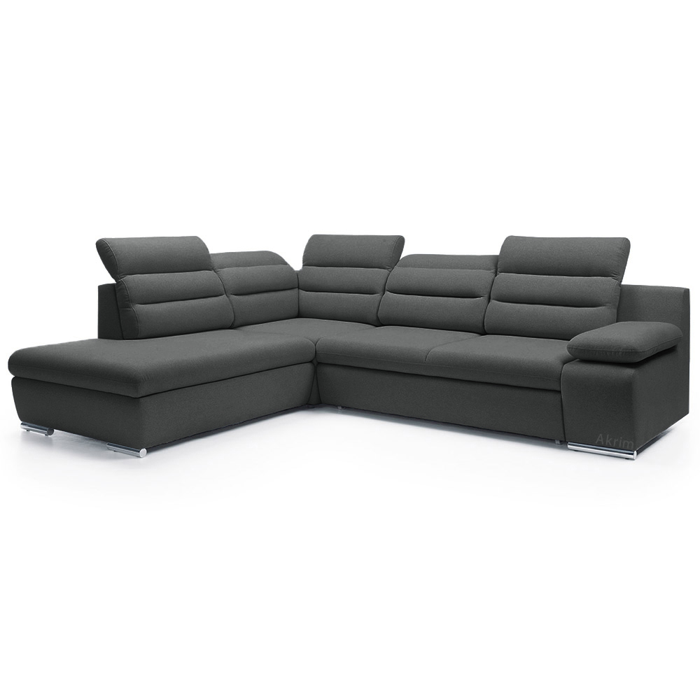 Sedací souprava GRECO | FUNKČNÍ LÁTKA | levá | rozkládací + úložný prostor | tmavě šedá 97 | AKCE