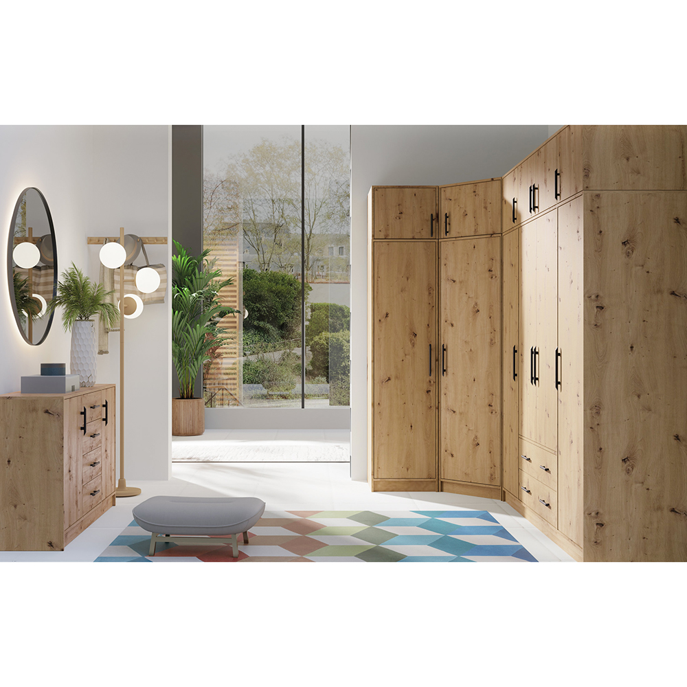 SMART r | šatní skříň SRL3 + nástavec SRN3 + zrcadlo | 100 cm | artisan