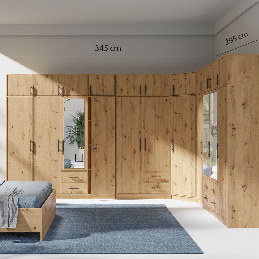SMART r | sestava šatních skříní | 345x295 cm | artisan