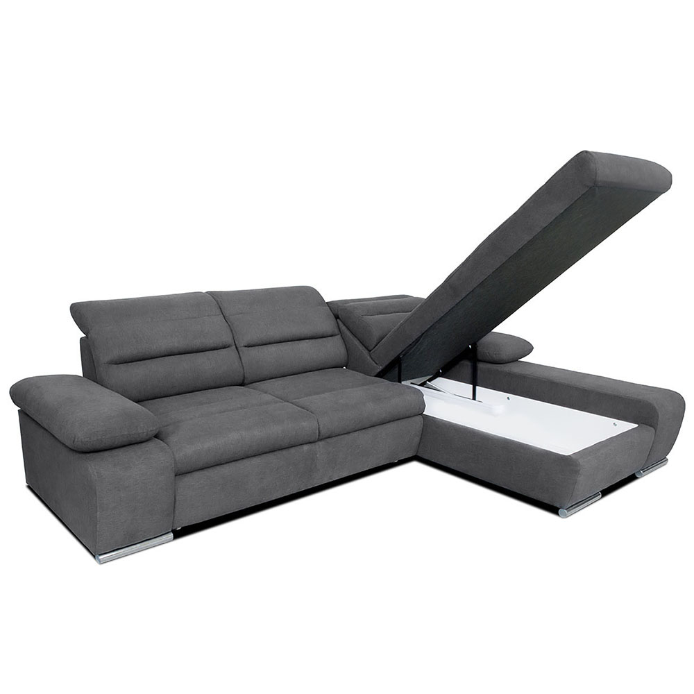 Sedací souprava KORFU | FUNKČNÍ LÁTKA | pravá | rozkládací + úložný prostor | olivová 38 | AKCE