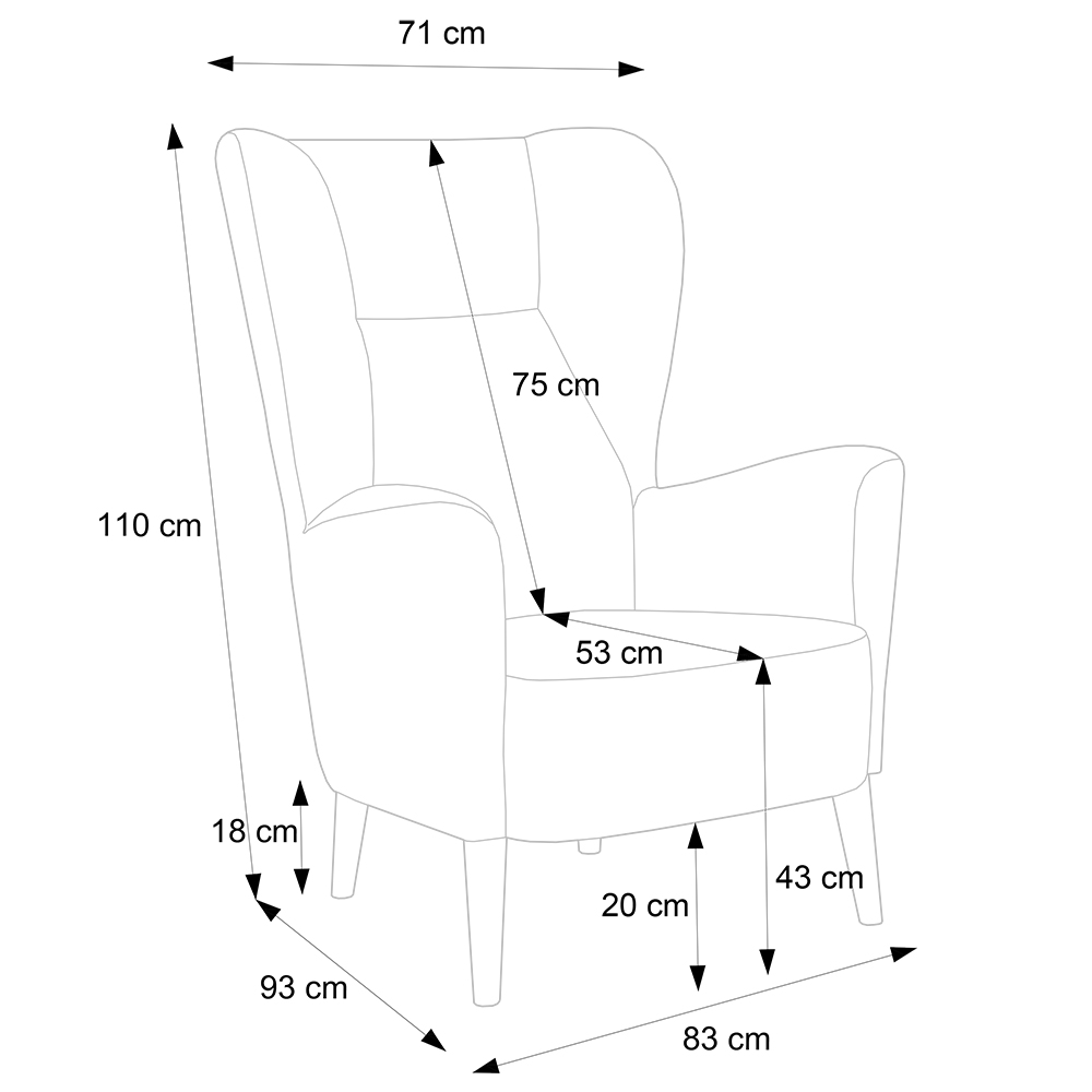 Křeslo ušák s podnožkou Next | FUNKČNÍ LÁTKA | středně šedá 80 | nohy buk | AKCE