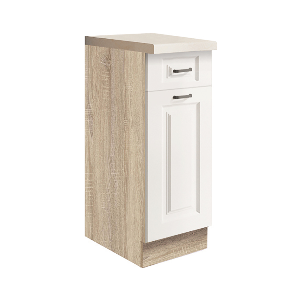 SMART b | dolní skříňka SM-1D | 30 cm | VÝBĚR KORPUSU a KOVÁNÍ | UNI dvířka | bílá mat