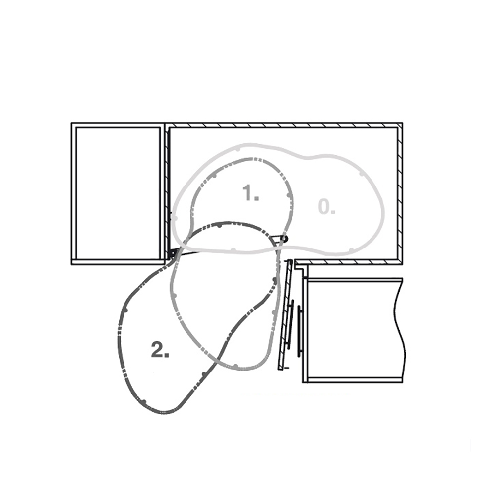 SMART b | dolní skříňka SM-24D rohová + výsuvná police | 110x60 cm | VÝBĚR KORPUSU | bílá mat