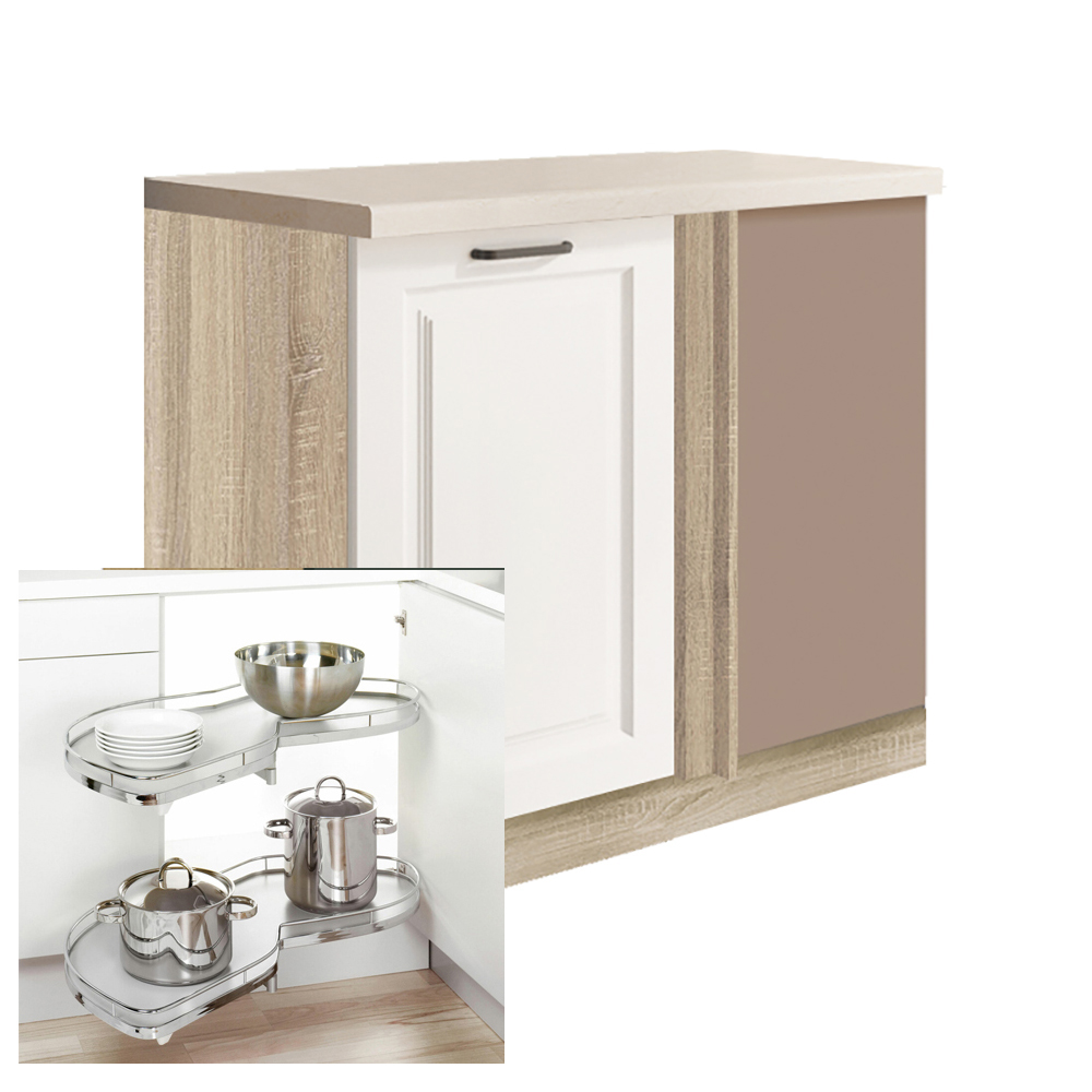 SMART b | dolní skříňka SM-24D rohová + výsuvná police | 110x60 cm | VÝBĚR KORPUSU | bílá mat