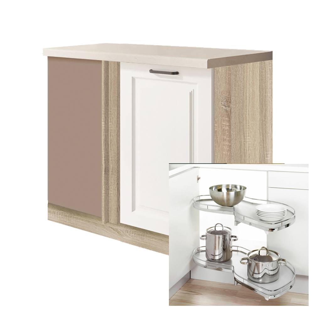 SMART b | dolní skříňka SM-25D rohová + výsuvná police | 60x110 cm | VÝBĚR KORPUSU | bílá mat