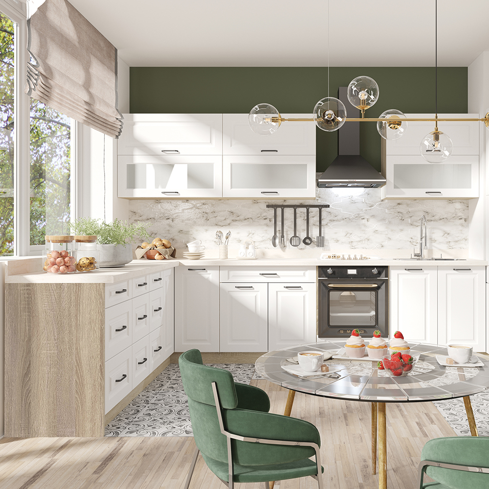 SMART b | horní skříňka SM-34G | 60 cm | VÝBĚR KORPUSU | UNI dvířka | bílá mat