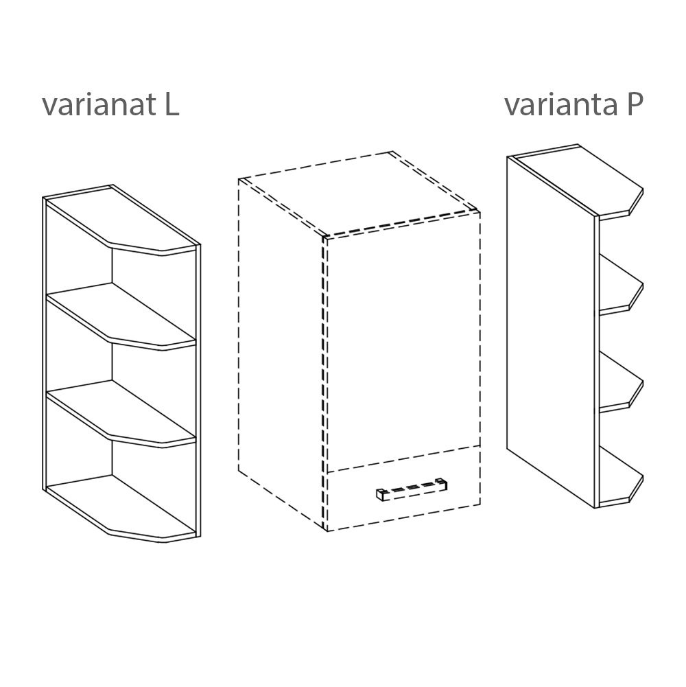 SMART b | horní regál rohový SM-46G | 20 cm | VÝBĚR DEKORU | UNI provedení