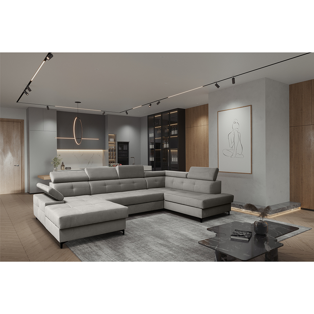 Sedací souprava CAPRI | 175x344x203 | rozkládací + 2x úložný prostor | PRAVÁ | VÝBĚR TKANIN