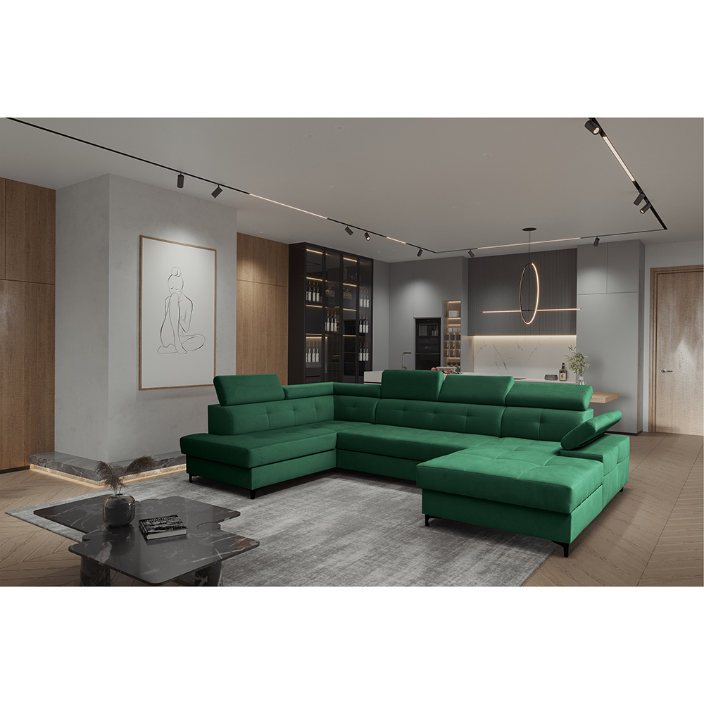 Sedací souprava CAPRI | 203x344x175 | rozkládací + 2x úložný prostor | LEVÁ | VÝBĚR TKANIN