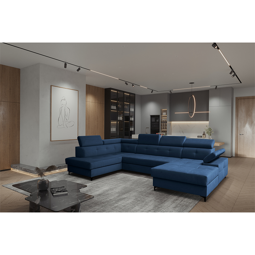 Sedací souprava CAPRI | 203x344x175 | rozkládací + 2x úložný prostor | LEVÁ | VÝBĚR TKANIN