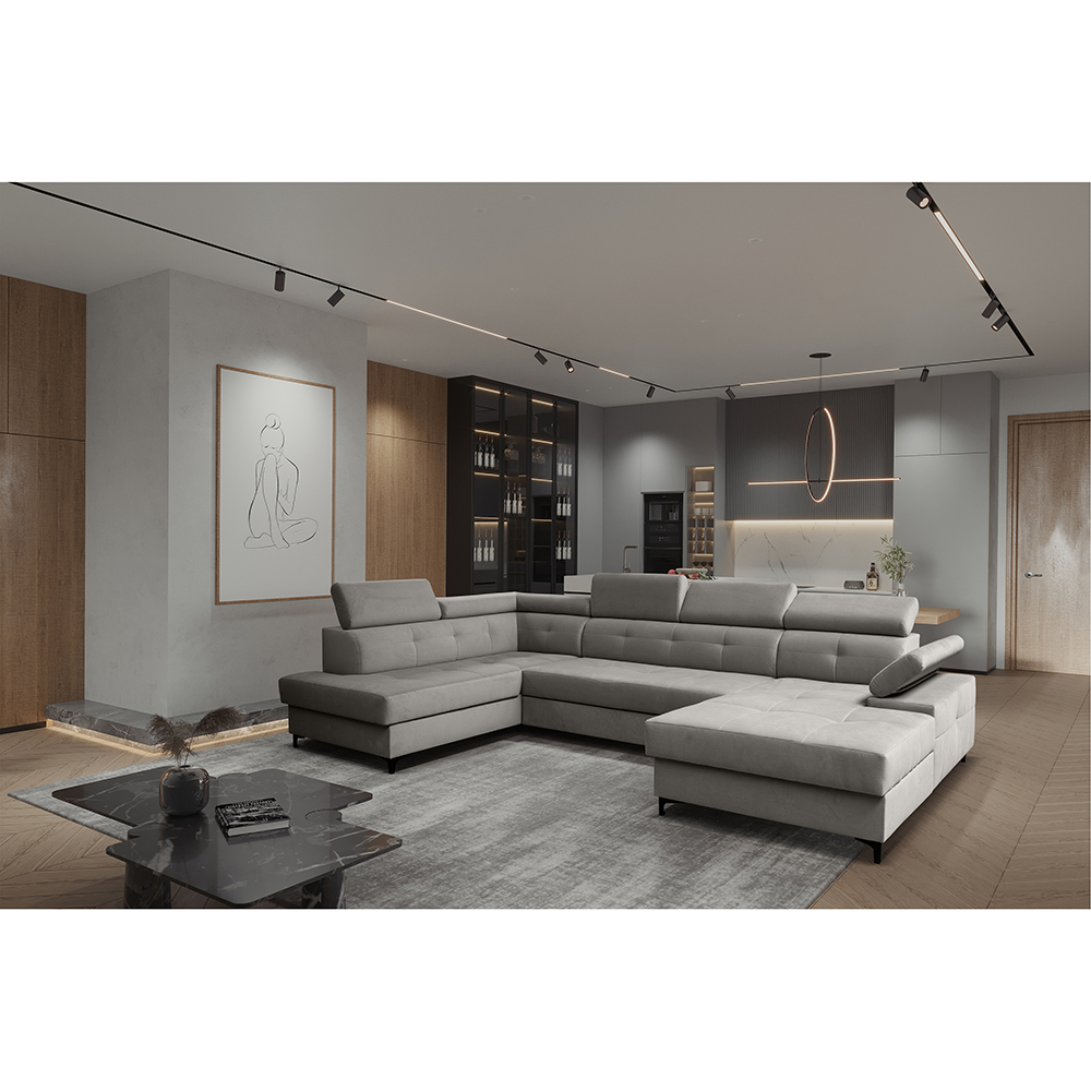 Sedací souprava CAPRI | 203x344x175 | rozkládací + 2x úložný prostor | LEVÁ | VÝBĚR TKANIN