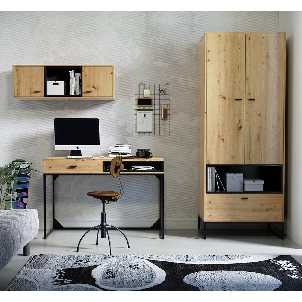 OLIER a | vitrína WIT90 OL-14 | 90 cm | artisan/černá mat