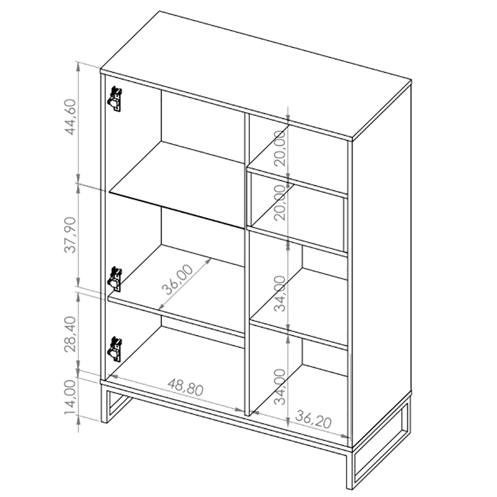 OLIER a | vitrína WIT90 OL-14 | 90 cm | artisan/černá mat