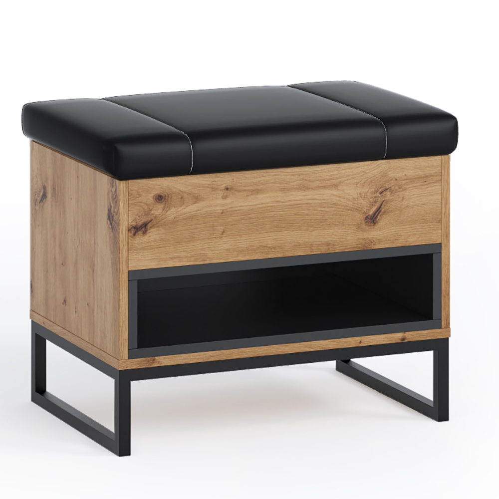 Obývací stěna + předsíňová stěna OLIER a | sestava D | 6 dílů | artisan/černá