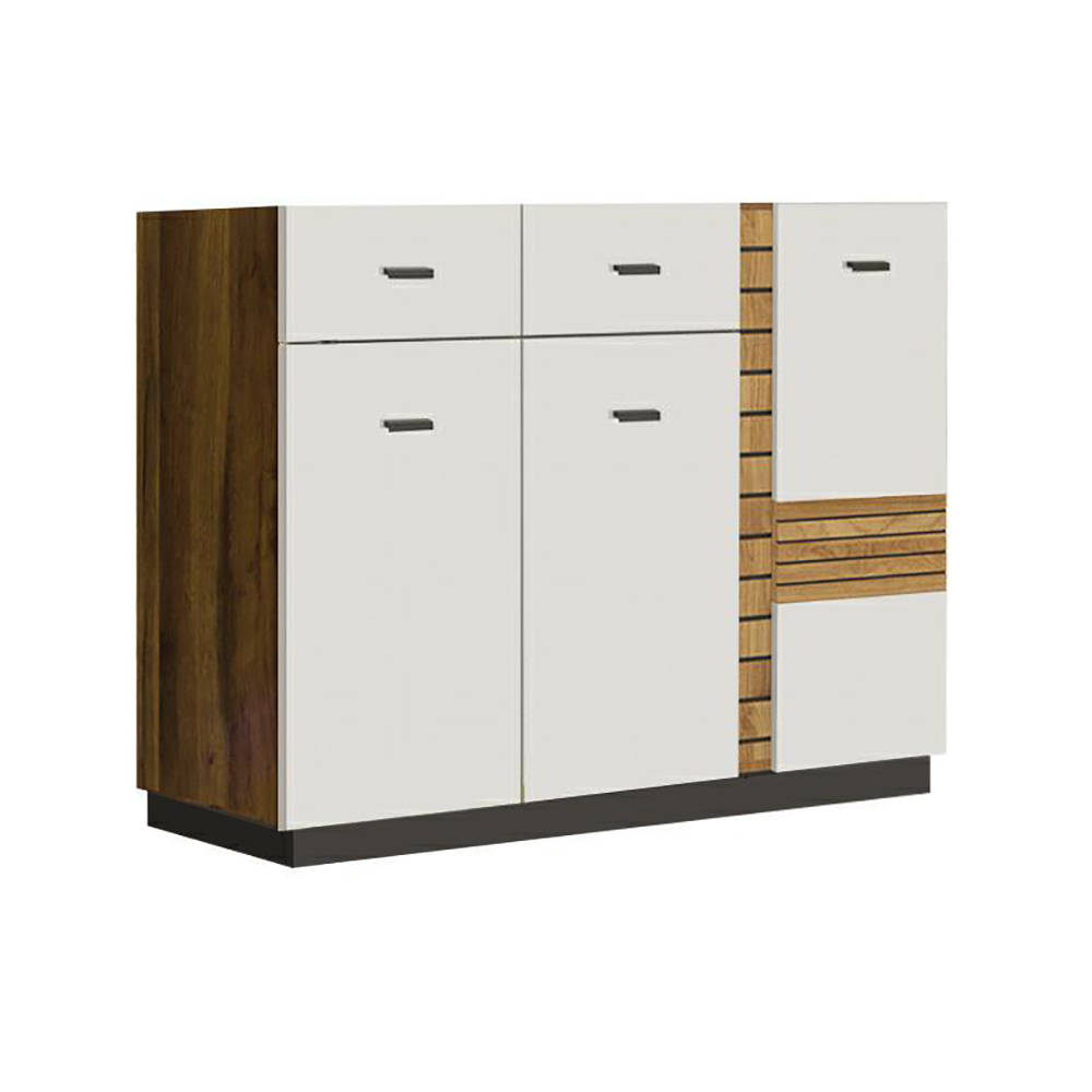 VAL GARDENA | komoda VG12 | 130 cm | ořech tmavý/latte lesk/černá