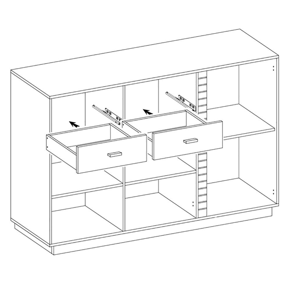 VAL GARDENA | komoda VG12 | 130 cm | ořech tmavý/latte lesk/černá