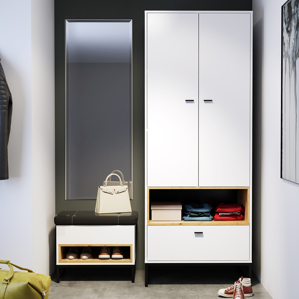 OLIER b | psací stůl OL-01 | 120 cm | bílá/artisan