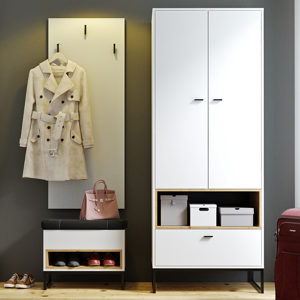 OLIER b |  TV stolek OL-07 | 135 cm | bílá/artisan