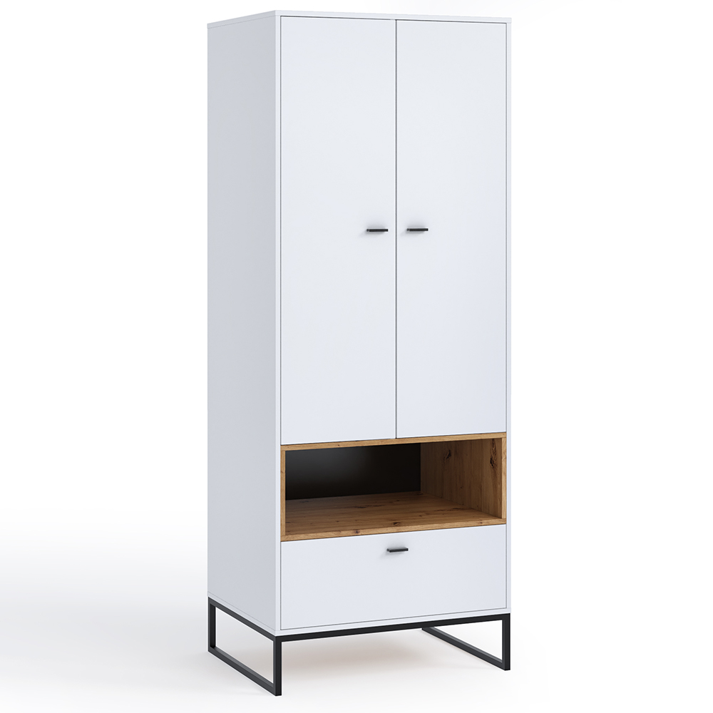 Předsíňová stěna OLIER b | sestava B | 3 díly | bílá/artisan