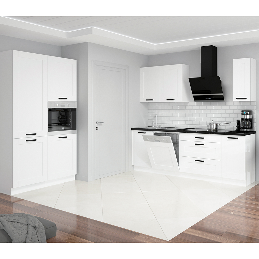 LUNA bb | dolní skříňka 15 D CARGO s výsuvnou drátěnou policí | 15 cm | bílá mat