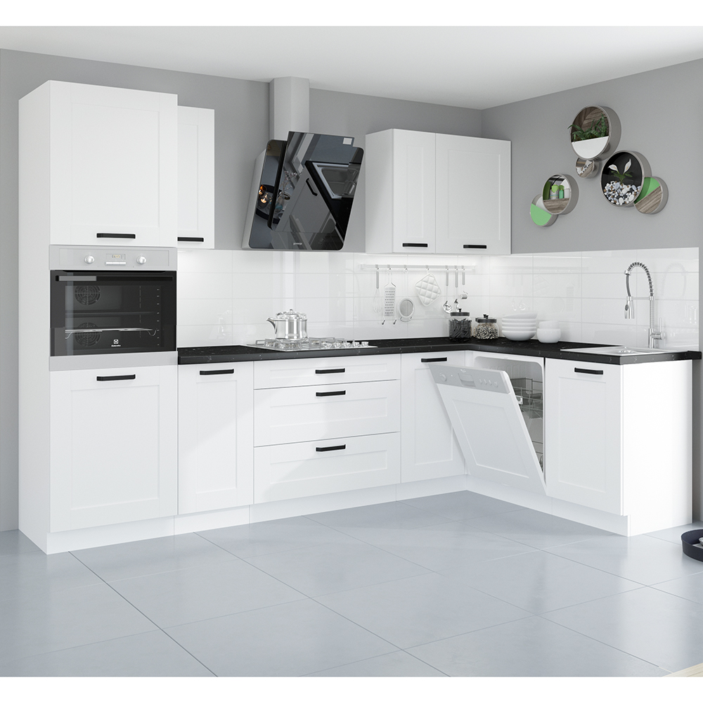 LUNA bb | dolní skříňka 15 D CARGO s výsuvnou drátěnou policí | 15 cm | bílá mat