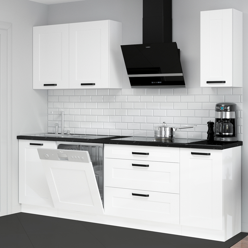 LUNA bb | vysoká skříňka 60 DPM-210 2F na vestavnou troubu a mikrovlnku | 60 cm | UNI dvířka | bílá