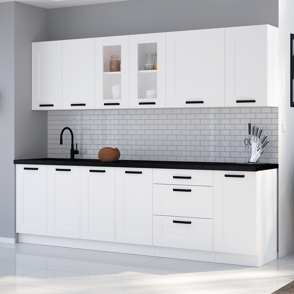 LUNA bb | vysoká skříňka 60 DPM-210 2F na vestavnou troubu a mikrovlnku | 60 cm | UNI dvířka | bílá