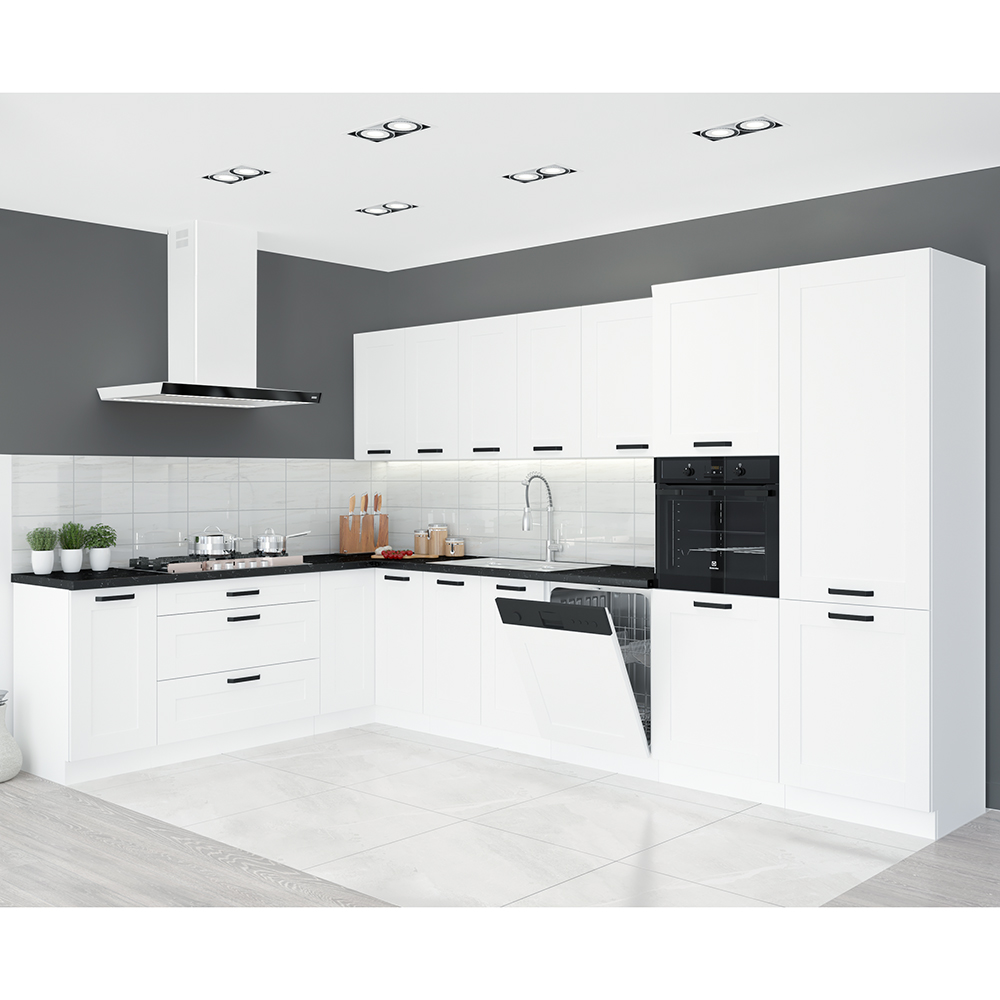 LUNA bb | horní skříňka 60x60 GN-72 1F (45°) rohová s policemi | 60x60 cm | UNI dvířka | bílá mat