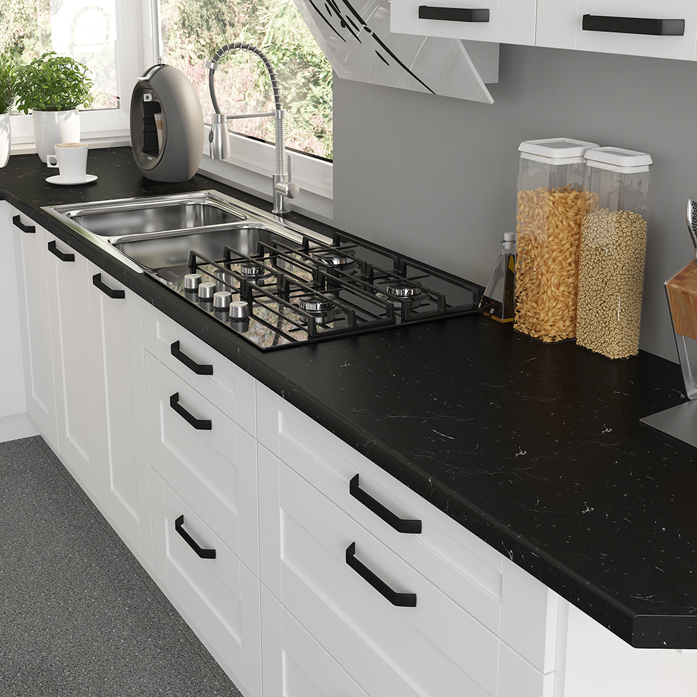 LUNA bb | horní skříňka 60x60 GN-72 1F (45°) rohová s policemi | 60x60 cm | UNI dvířka | bílá mat