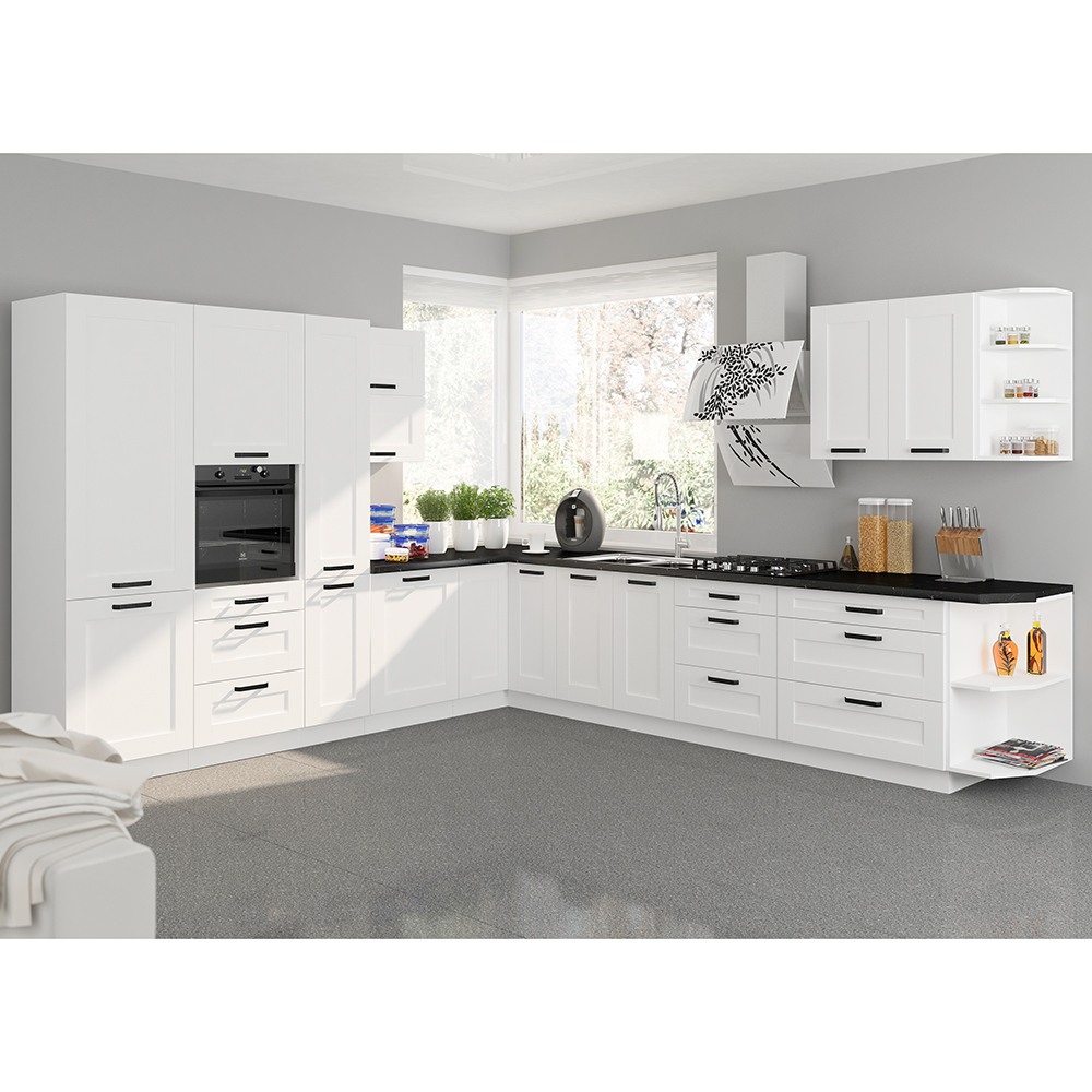 LUNA bb | horní skříňka 60x60 GN-72 2F (90°) rohová s policemi | 60x60 cm | bílá mat