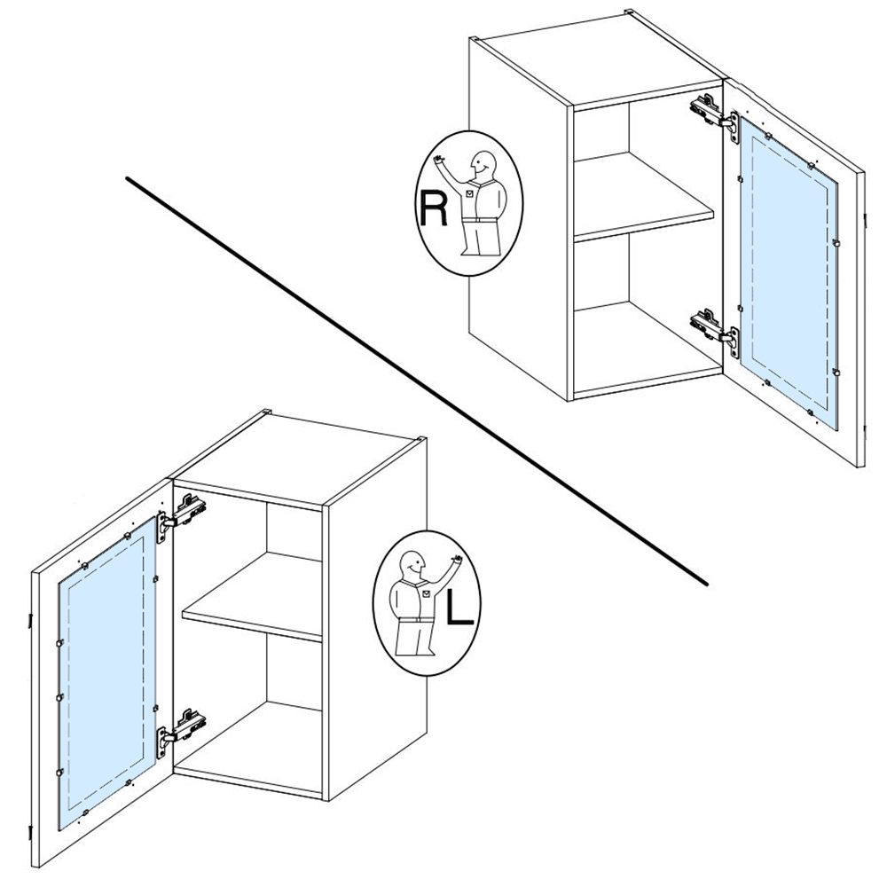LUNA bb | horní skříňka 40 GS-72 1F s policí | 40 cm | UNI dvířka | bílá mat