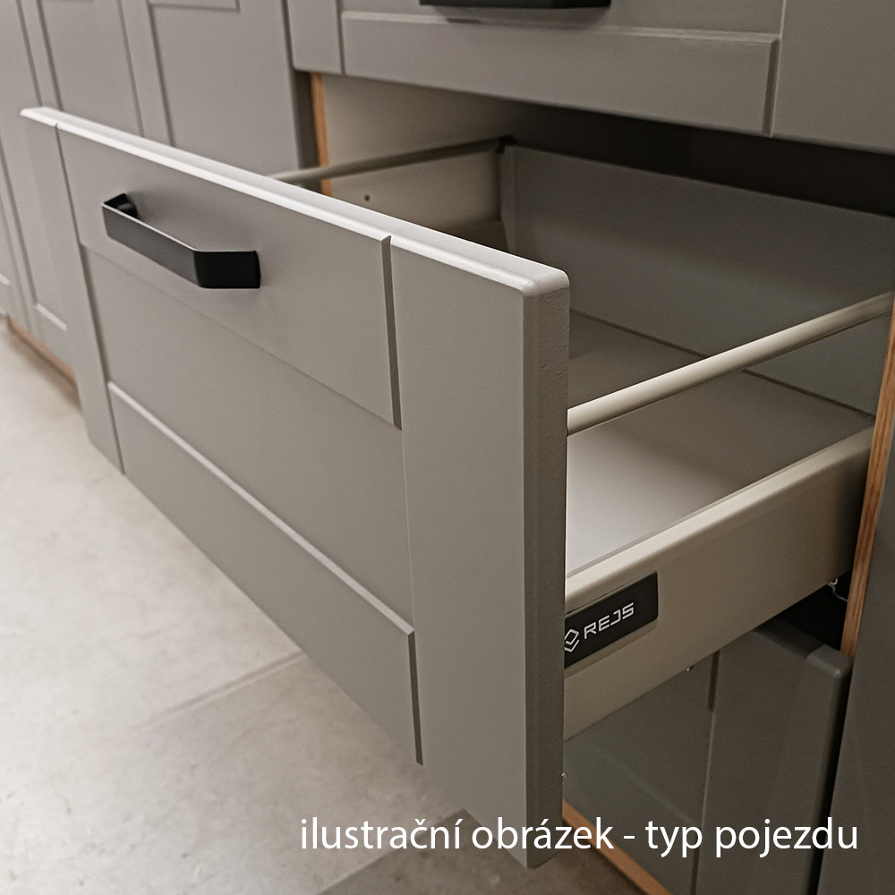 Kuchyňská linka LUNA bb | 230 cm | PREMIUM BOX zásuvky | UNI dvířka | bílá mat