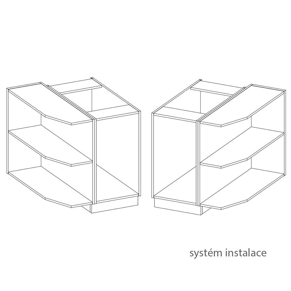 MONZA o | dolní regál 30 D ZAK zakončovací s policemi | 30 cm | UNI provedení | černá