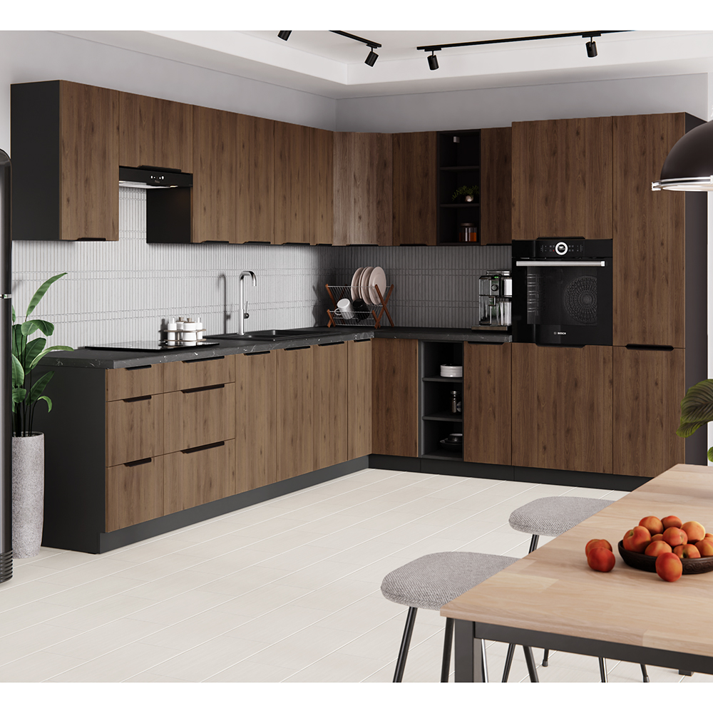 MONZA o | horní skříňka 80 GU-36 1F výklopná | 80 cm | černá/ořech okapi