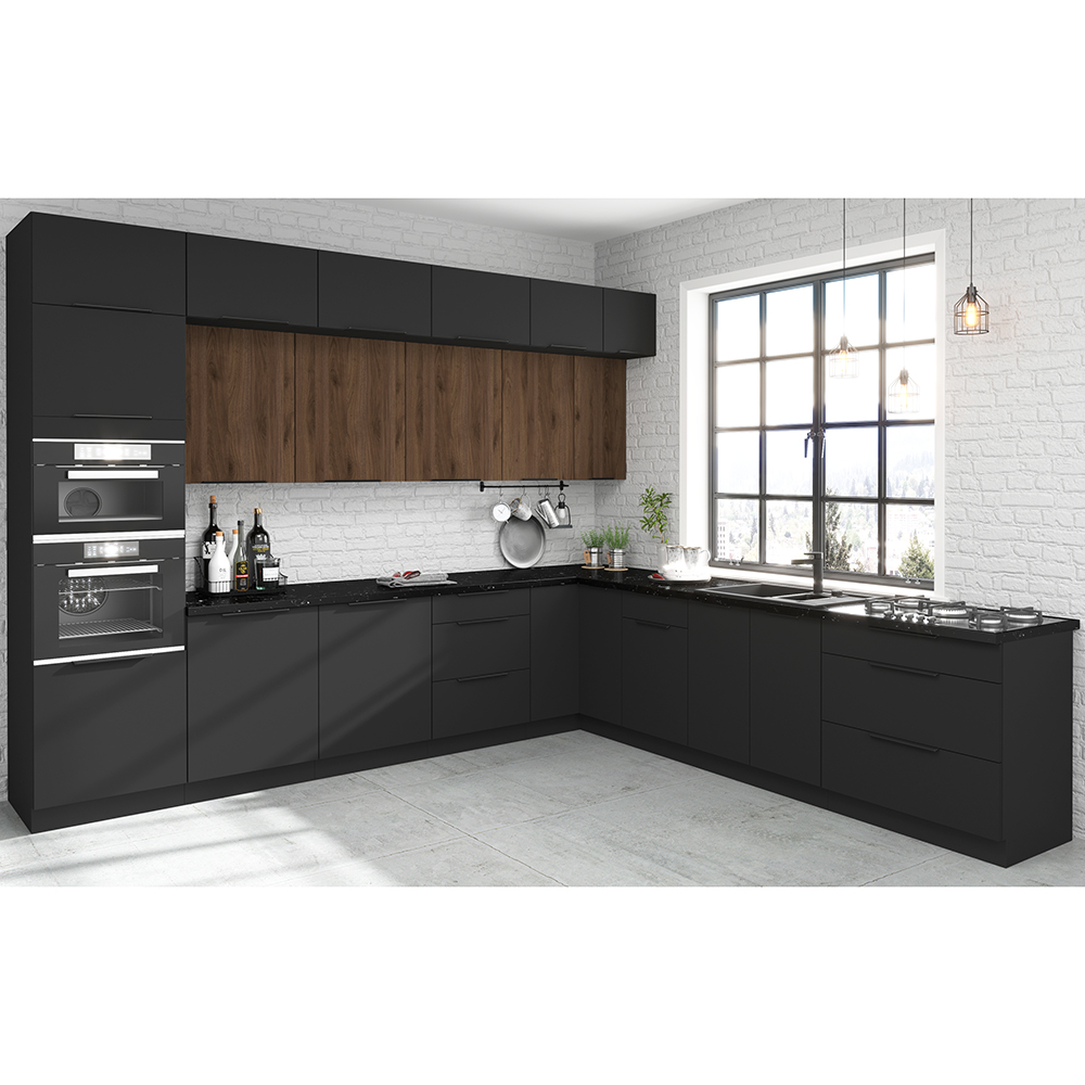 MONZA o | horní skříňka 80 GU-36 1F výklopná | 80 cm | černá/ořech okapi