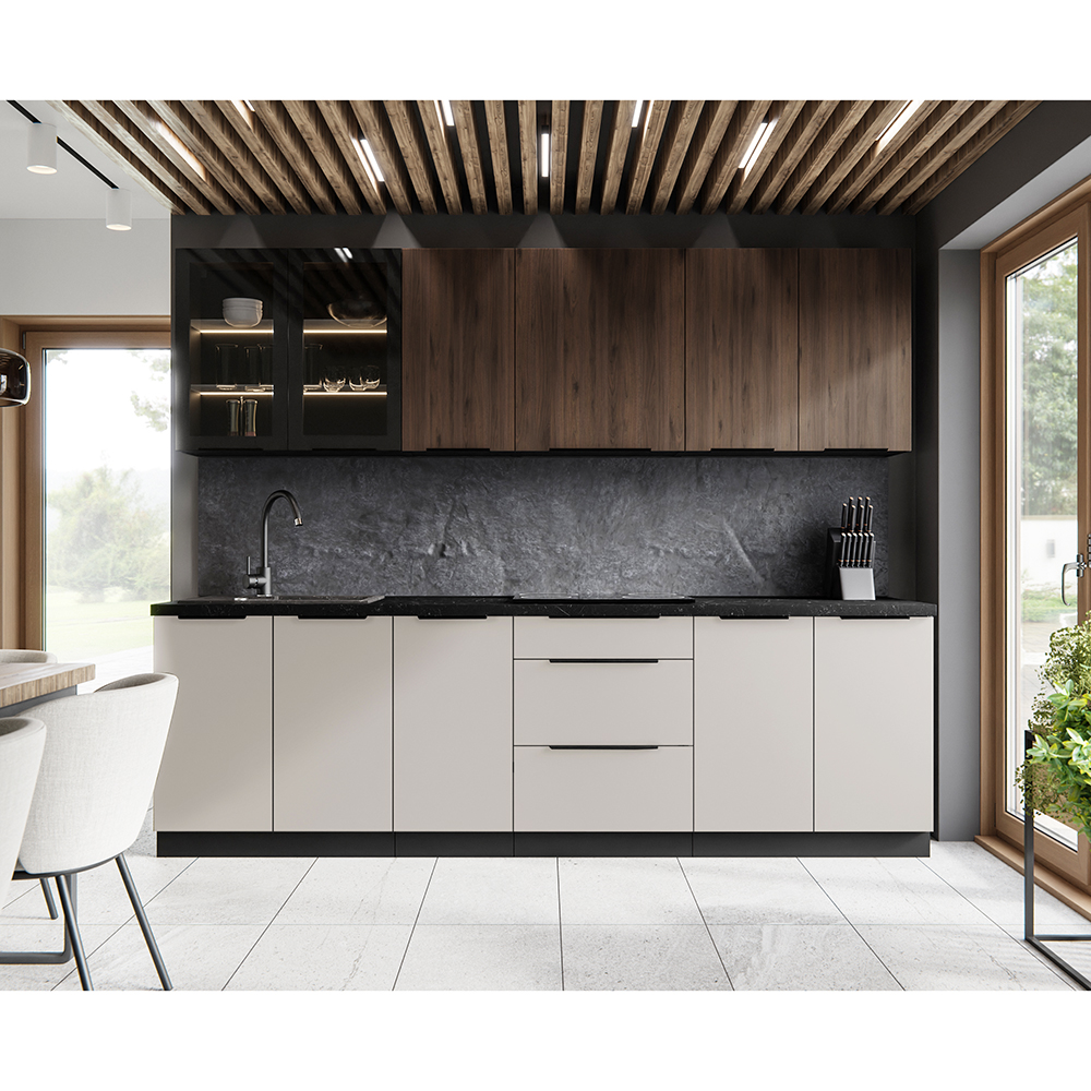 MONZA o | horní skříňka 60 GU-36 1F výklopná | 60 cm | černá/ořech okapi