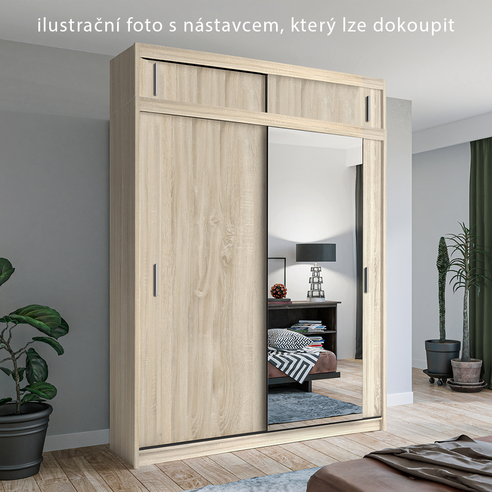 Nástavec | 180x33x62 cm | sonoma | pro vybrané posuvné skříně