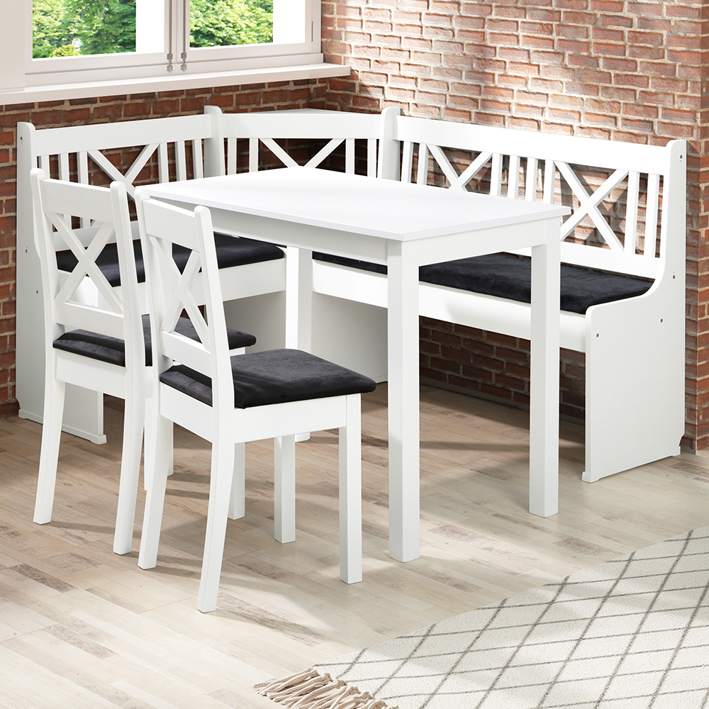 Jídelní set FRANCE | nerozkládací stůl 100x60 cm + 2x židle + jídelní lavice | VÝBĚR BAREV a TKANIN