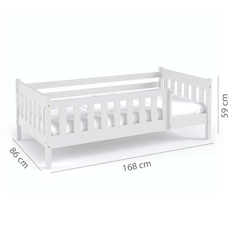 Jednolůžko dětská postel NADIA | 80x160 cm | s roštem, matrací a zásuvkou | bílá | UNI PROVEDENÍ