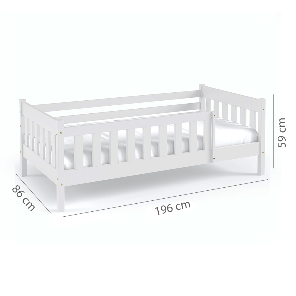 Jednolůžko dětská postel NADIA | 80x190 cm | s roštem, matrací a zásuvkou | bílá | UNI PROVEDENÍ