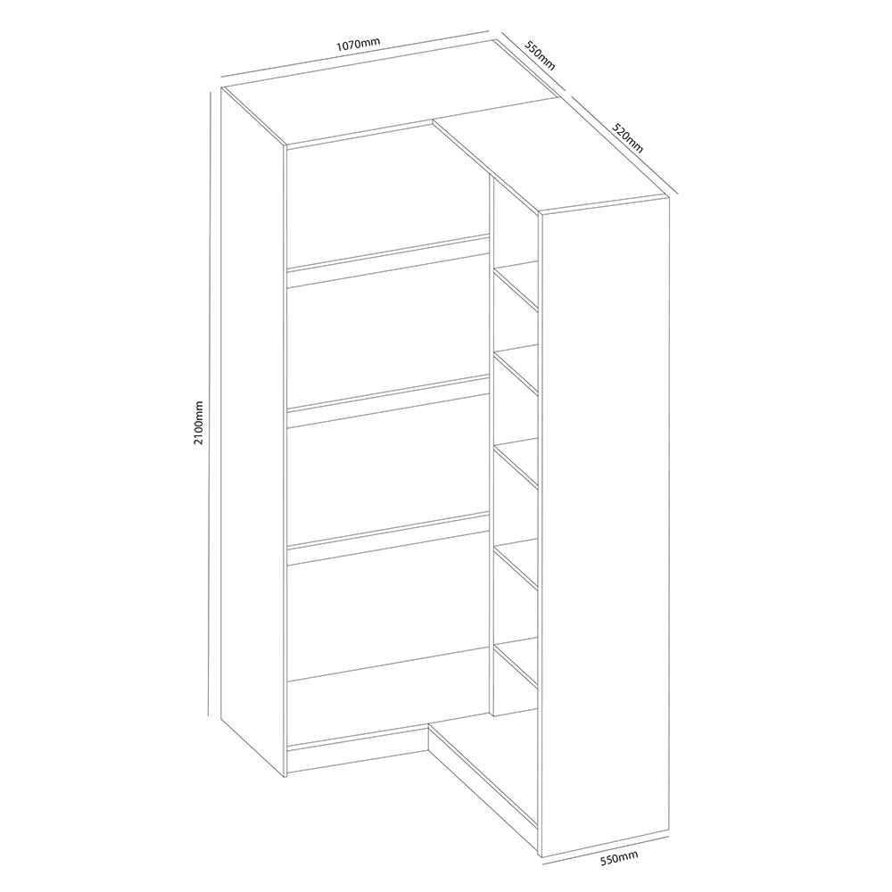 FOX b | rohová skříň | bílá | do systému FOX