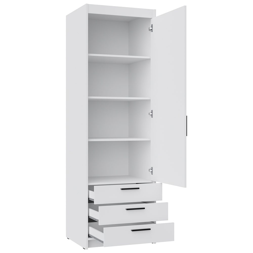 Šatní skříň ELENA 1D 3S | 59,9 cm | UNI dvířka | bílá