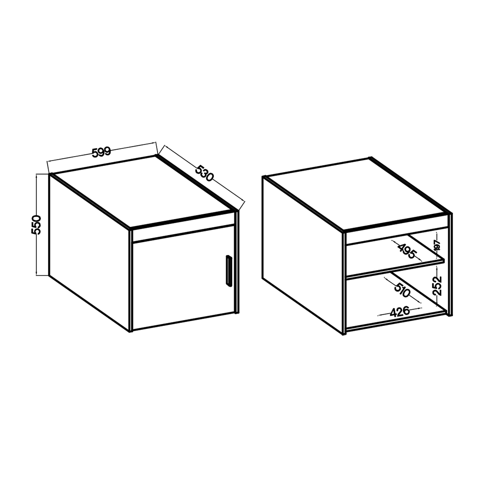 Šatní skříň ELENA 1D 3S + nástavec | 59,9 cm | UNI dvířka | bílá