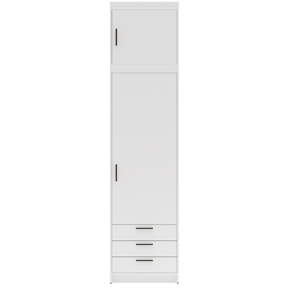 Šatní skříň ELENA 1D 3S + nástavec | 59,9 cm | UNI dvířka | bílá