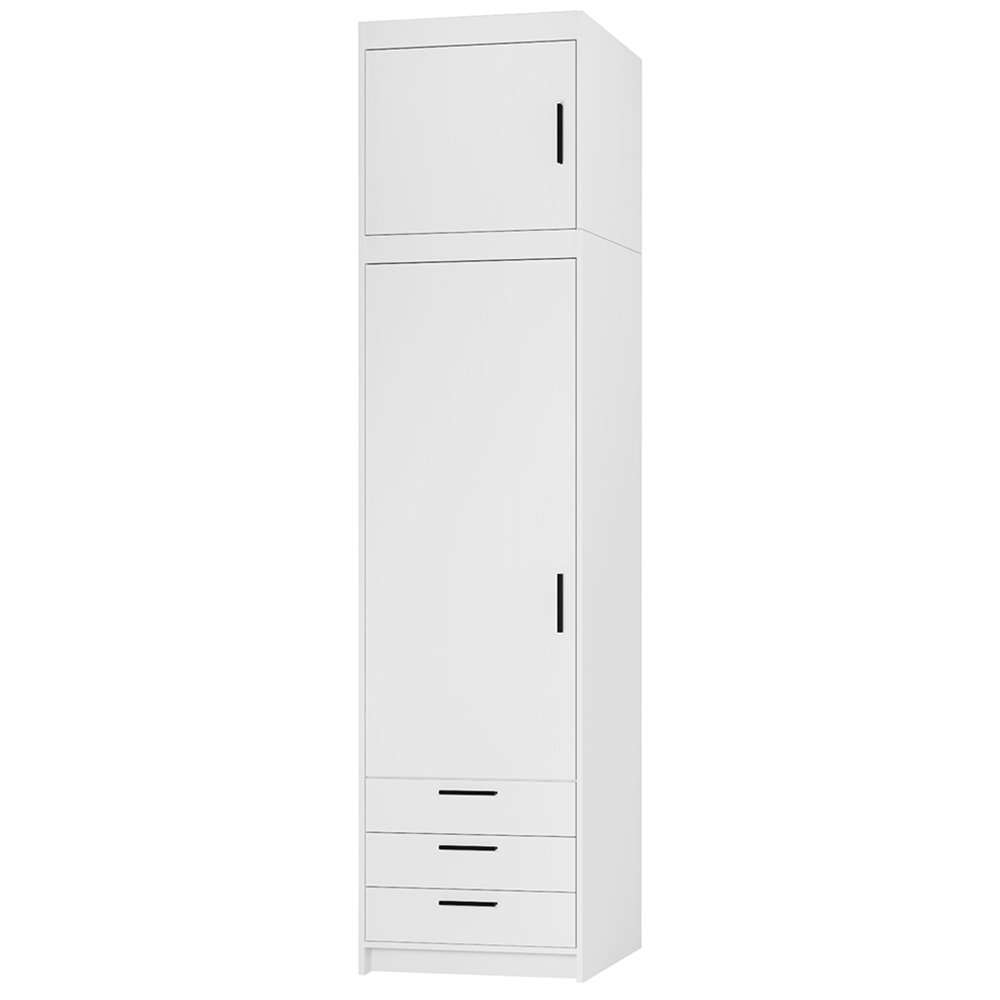 Šatní skříň ELENA 1D 3S + nástavec | 59,9 cm | UNI dvířka | bílá