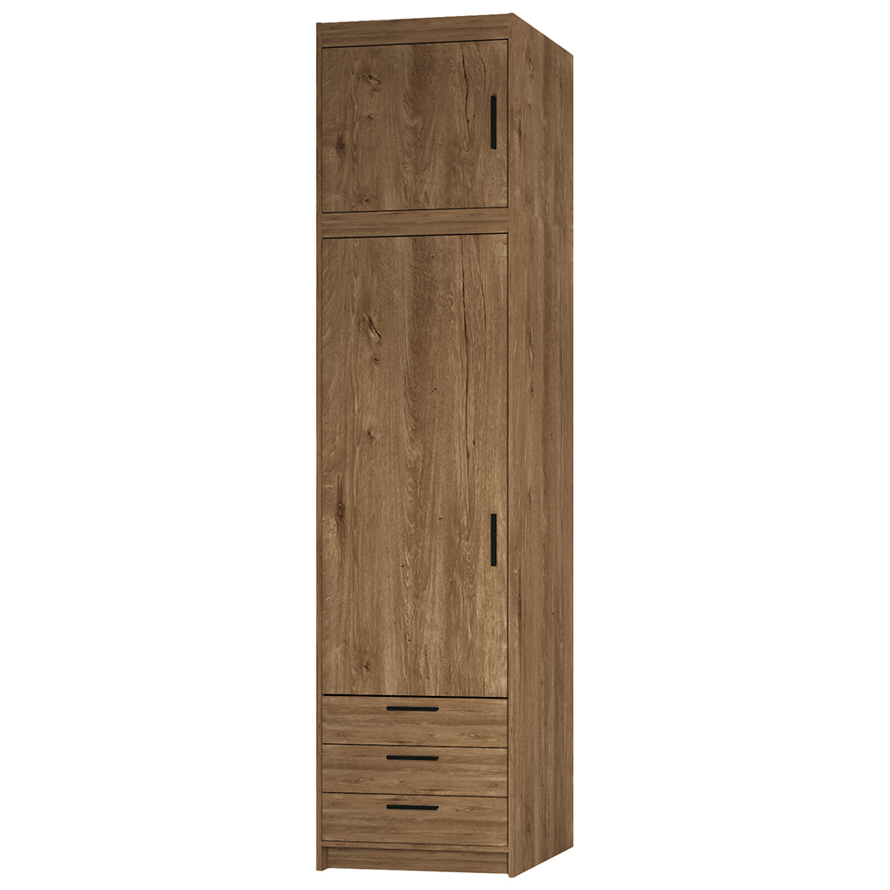 Šatní skříň ELENA 1D 3S + nástavec | 59,9 cm | UNI dvířka | dub lefkas