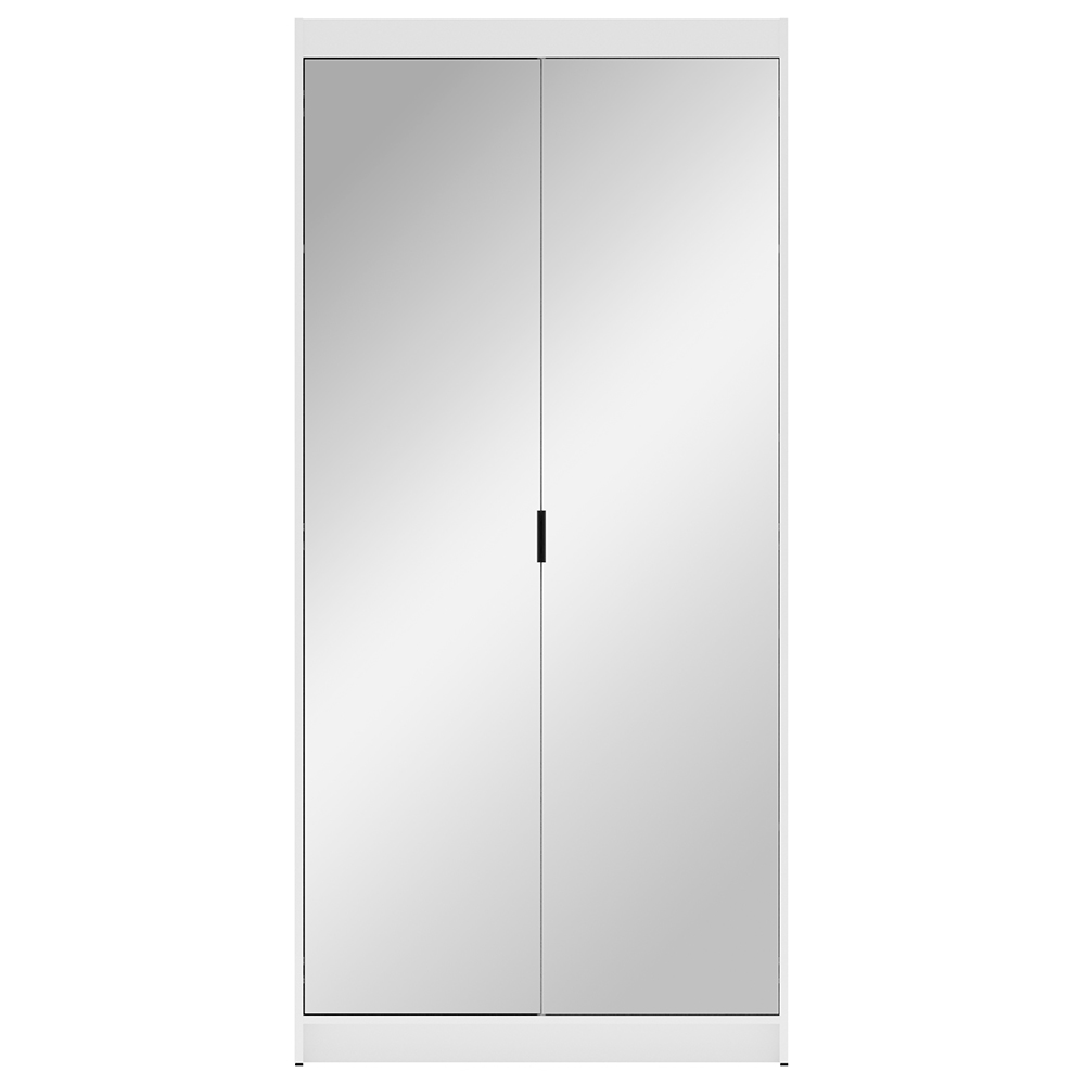 Šatní skříň ELENA 2D + zrcadla | 89,7 cm | bílá
