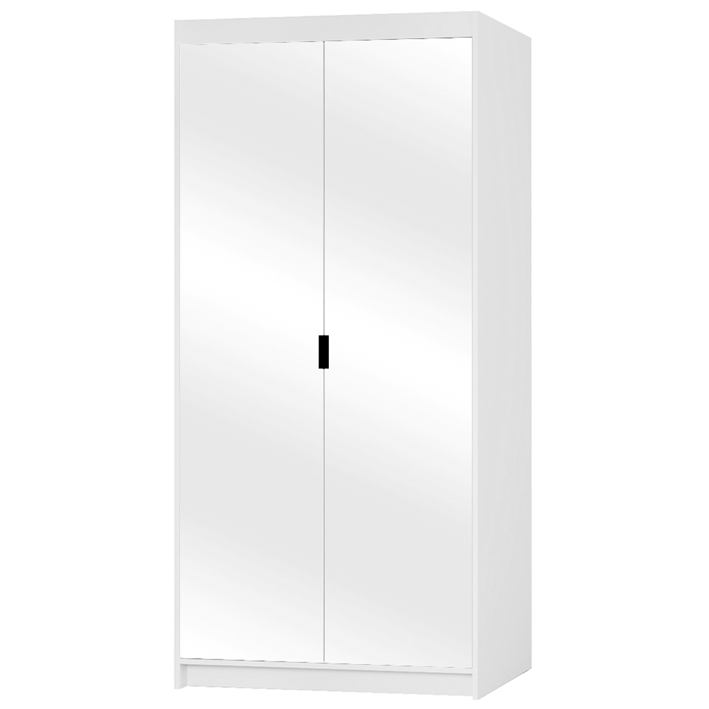 Šatní skříň ELENA 2D + zrcadla | 89,7 cm | bílá