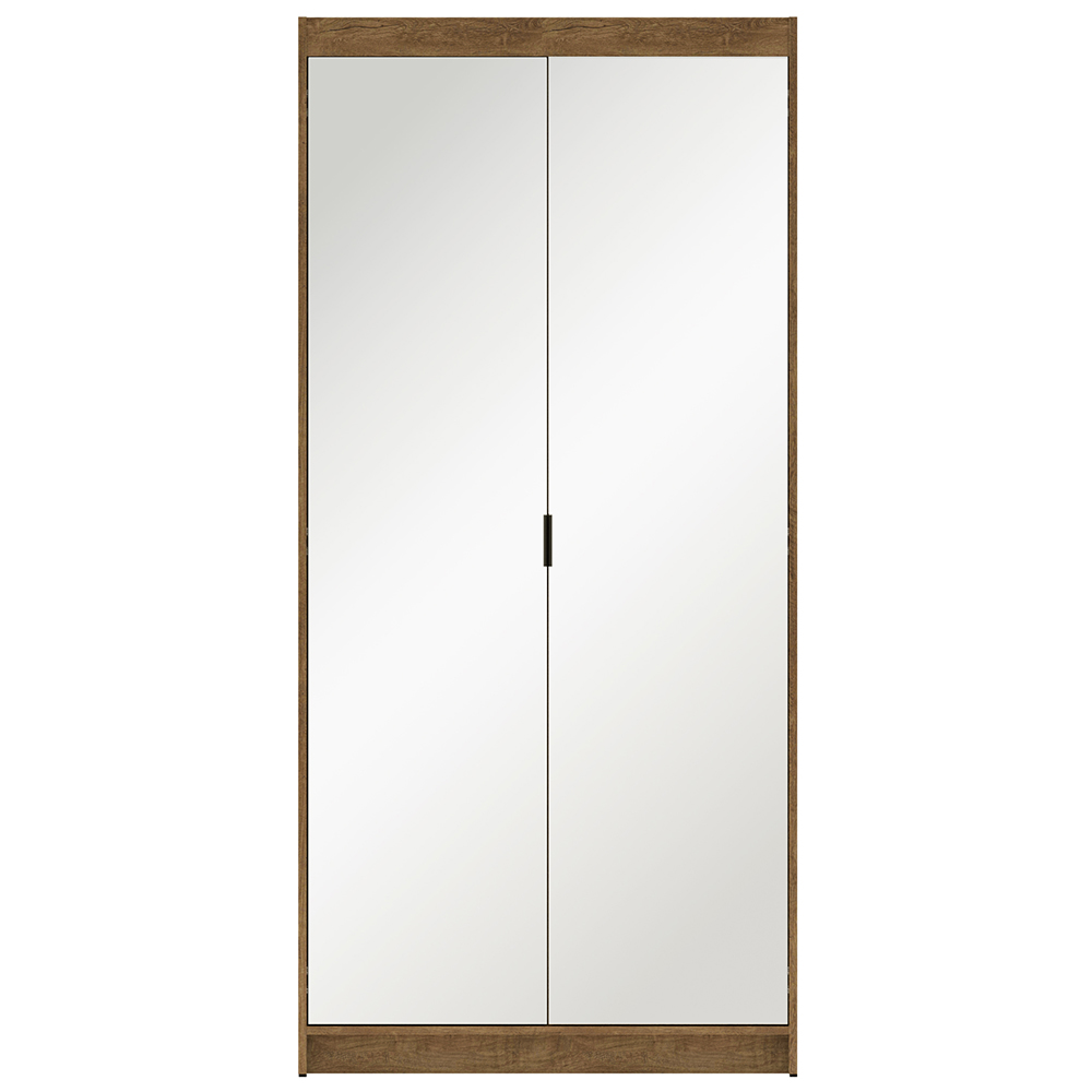 Šatní skříň ELENA 2D + zrcadla | 89,7 cm | dub lefkas